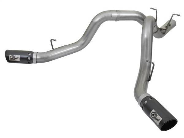 aFe - aFe LARGE BORE-HD 4in 409-SS DPF-Back Exhaust w/Dual Black Tips 2017 GM Duramax V8-6.6L (td) L5P - 49-44086-B