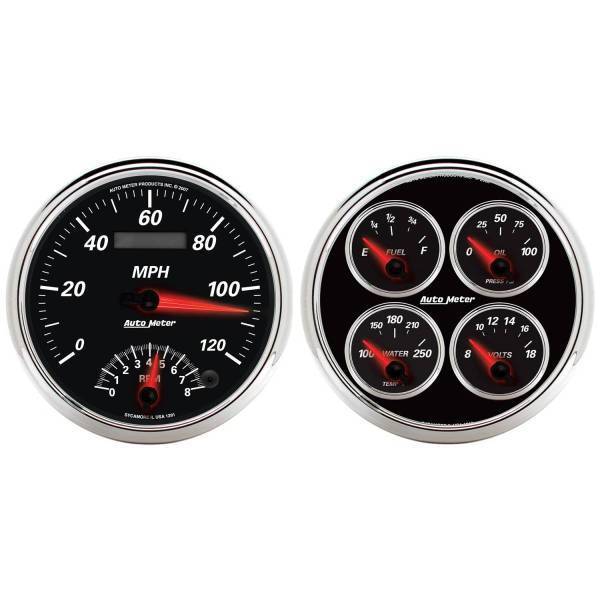 Autometer - AutoMeter GAUGE KIT 2 PC. QUAD/TACH/SPEEDO 5in. DESIGNER BLACK II - 1204