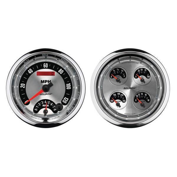 Autometer - AutoMeter GAUGE KIT 2 PC. QUAD/TACH/SPEEDO 5in. AMERICAN MUSCLE - 1205