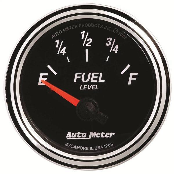 Autometer - AutoMeter GAUGE FUEL LEVEL 2 1/16in. 240OE TO 33OF ELEC DESIGNER BLACK II - 1206