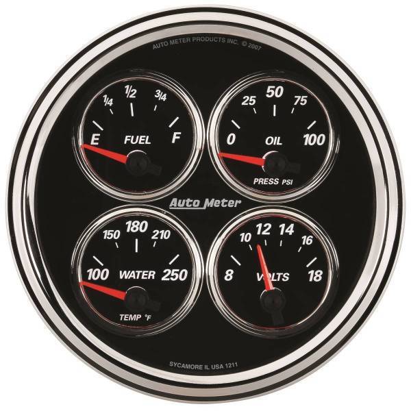 Autometer - AutoMeter GAUGE QUAD 5in. 240OE-33OF ELEC DESIGNER BLACK II - 1211