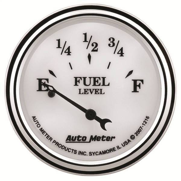 Autometer - AutoMeter GAUGE FUEL LEVEL 2 1/16in. 240OE TO 33OF ELEC OLD TYME WHITE II - 1216