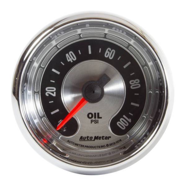 Autometer - AutoMeter GAUGE OIL PRESS 2 1/16in. 100PSI MECH AMERICAN MUSCLE - 1219