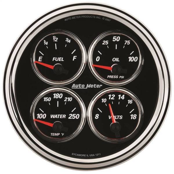 Autometer - AutoMeter GAUGE QUAD 5in. 0OE-90OF ELEC DESIGNER BLACK II - 1224