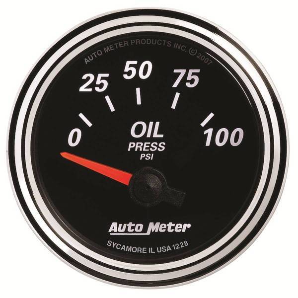 Autometer - AutoMeter GAUGE OIL PRESS 2 1/16in. 100PSI ELEC DESIGNER BLACK II - 1228