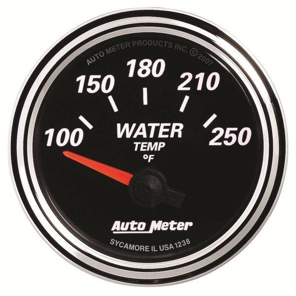 Autometer - AutoMeter GAUGE WATER TEMP 2 1/16in. 250deg.F ELEC DESIGNER BLACK II - 1238