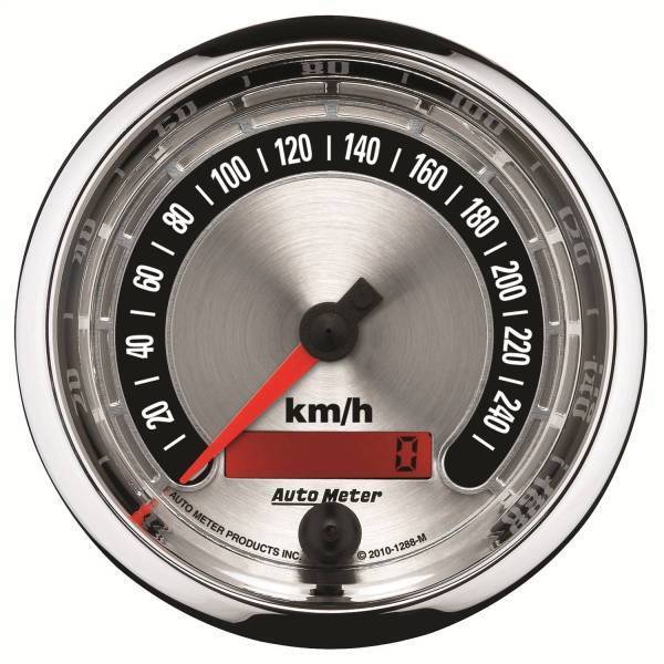 Autometer - AutoMeter GAUGE SPEEDO. 3 3/8in. 260KM/H ELEC. PROGRAMMABLE AMERICAN MUSCLE - 1288-M