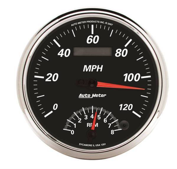 Autometer - AutoMeter GAUGE TACH/SPEEDO 5in. 120MPH/8K RPM ELEC. PROGRAM DESIGNER BLACK II - 1291