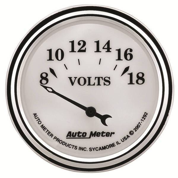 Autometer - AutoMeter GAUGE VOLTMETER 2 1/16in. 18V ELEC OLD TYME WHITE II - 1292