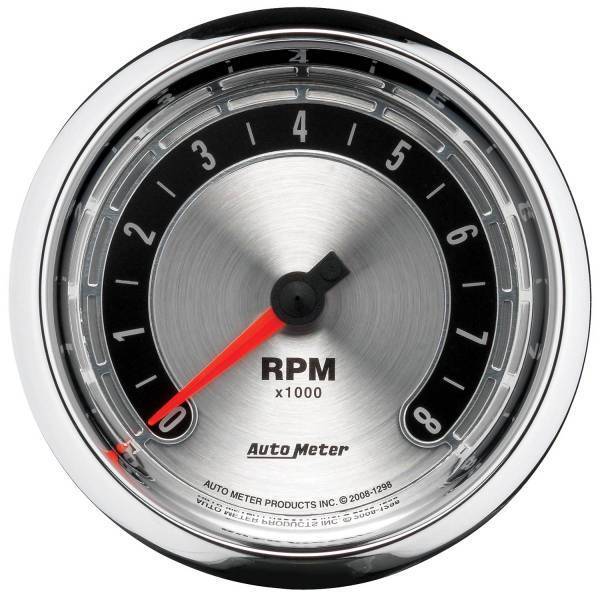 Autometer - AutoMeter GAUGE TACHOMETER 3 3/8in. 8K RPM IN-DASH AMERICAN MUSCLE - 1298