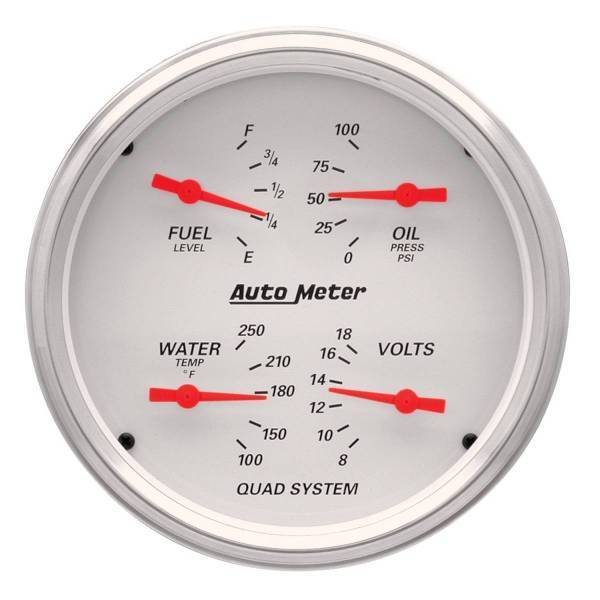 Autometer - AutoMeter GAUGE QUAD 5in. 240OE-33OF ELEC ARCTIC WHITE - 1310