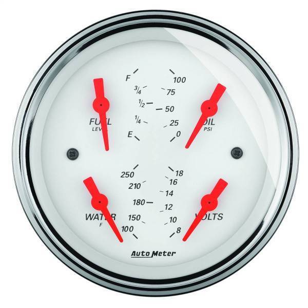 Autometer - AutoMeter GAUGE QUAD 5in. 0OE-90OF ELEC ARCTIC WHITE - 1319