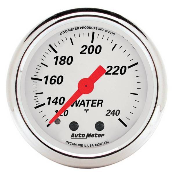 Autometer - AutoMeter GAUGE WATER TEMP 2 1/16in. 120-240deg.F MECH ARCTIC WHITE - 1332