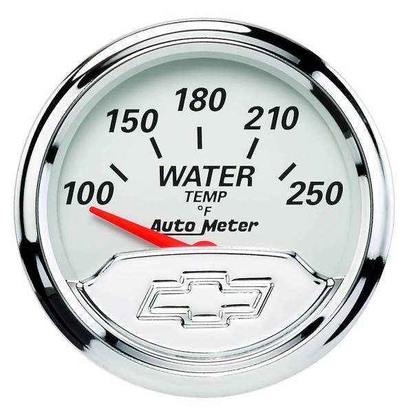 Autometer - AutoMeter GAUGE WATER TEMP 2 1/16in. 250deg.F ELEC CHEVROLET HERITAGE BOWTIE - 1337-00408