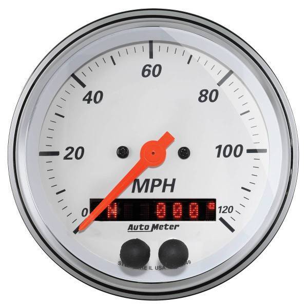 Autometer - AutoMeter GAUGE SPEEDOMETER 3 3/8in. 120MPH GPS ARCTIC WHITE - 1349