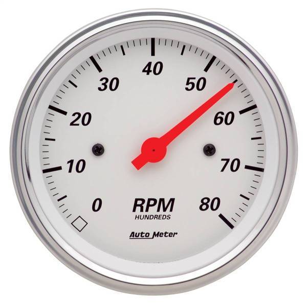 Autometer - AutoMeter GAUGE TACHOMETER 3 3/8in. 8K RPM IN-DASH ARCTIC WHITE - 1390