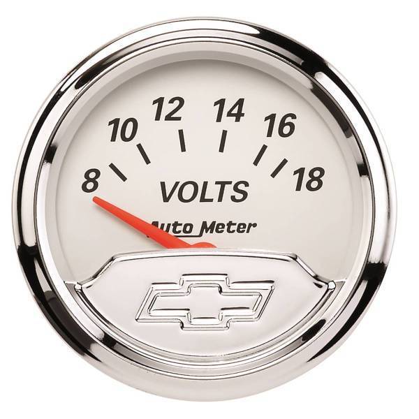 Autometer - AutoMeter GAUGE VOLTMETER 2 1/16in. 18V ELEC CHEVROLET HERITAGE BOWTIE - 1391-00408