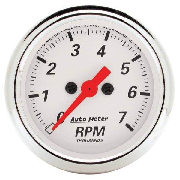 Autometer - AutoMeter GAUGE TACHOMETER 2 1/16in. 7K RPM IN-DASH ARCTIC WHITE - 1397