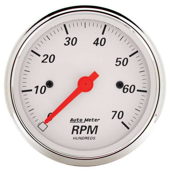 Autometer - AutoMeter GAUGE TACHOMETER 3 1/8in. 7K RPM IN-DASH ARCTIC WHITE - 1398