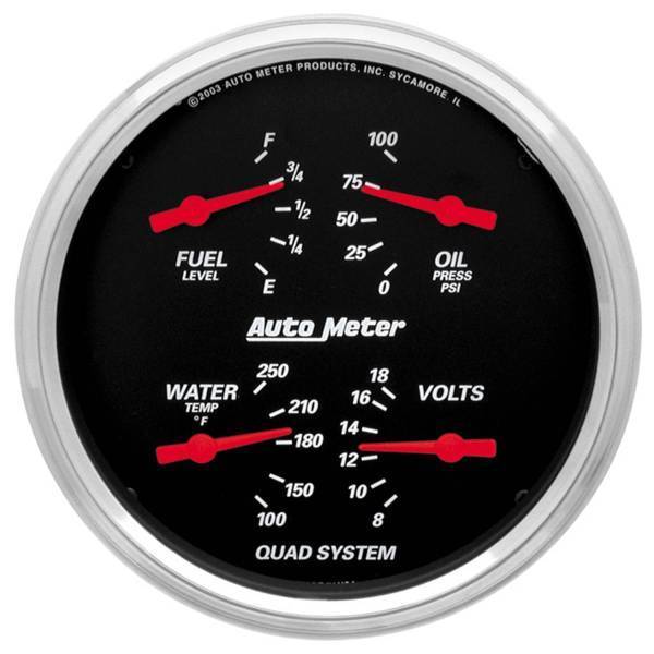 Autometer - AutoMeter GAUGE QUAD 5in. 240OE-33OF ELEC DESIGNER BLACK - 1410