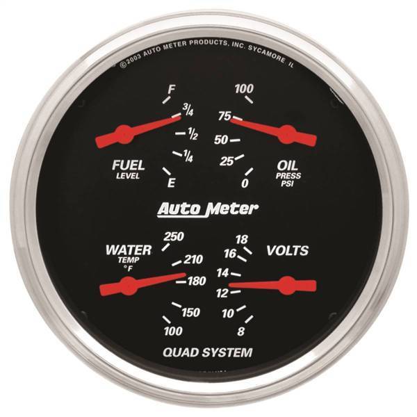 Autometer - AutoMeter GAUGE QUAD 5in. 0OE-90OF ELEC DESIGNER BLACK - 1419