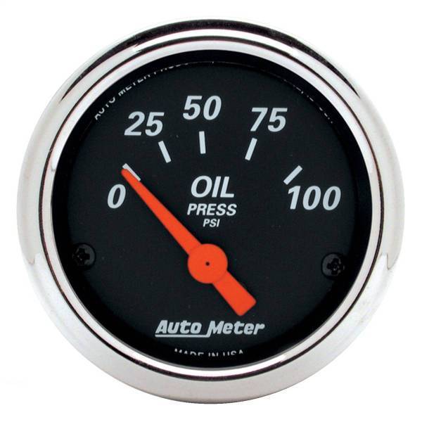 Autometer - AutoMeter GAUGE OIL PRESS 2 1/16in. 100PSI ELEC DESIGNER BLACK - 1426