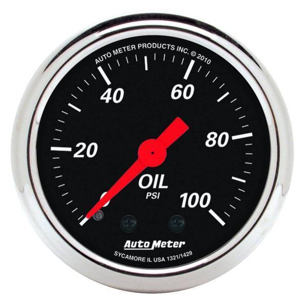 Autometer - AutoMeter GAUGE OIL PRESS 2 1/16in. 100PSI MECH DESIGNER BLACK - 1429