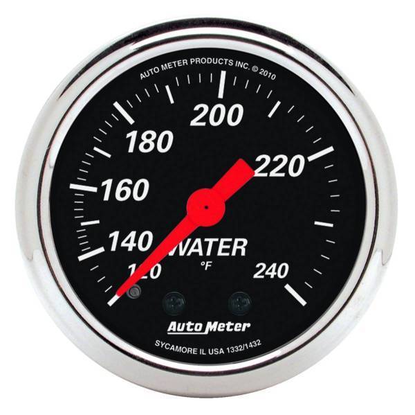Autometer - AutoMeter GAUGE WATER TEMP 2 1/16in. 120-240deg.F MECH DESIGNER BLACK - 1432