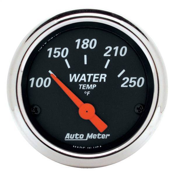 Autometer - AutoMeter GAUGE WATER TEMP 2 1/16in. 250deg.F ELEC DESIGNER BLACK - 1436