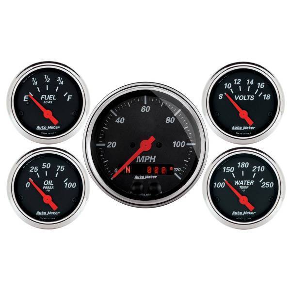 Autometer - AutoMeter GAUGE KIT 5 PC. 3 3/8in./2 1/16in. GPS SPEEDOMETER DESIGNER BLACK - 1450