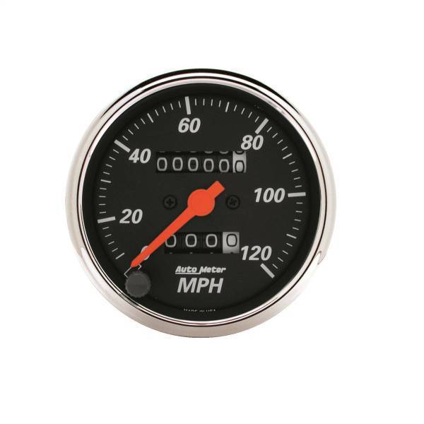 Autometer - AutoMeter GAUGE SPEEDOMETER 3 1/8in. 120MPH MECHANICAL DESIGNER BLACK - 1476