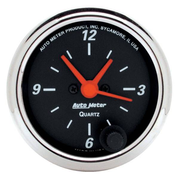 Autometer - AutoMeter GAUGE CLOCK 2 1/16in. 12HR ANALOG DESIGNER BLACK - 1484