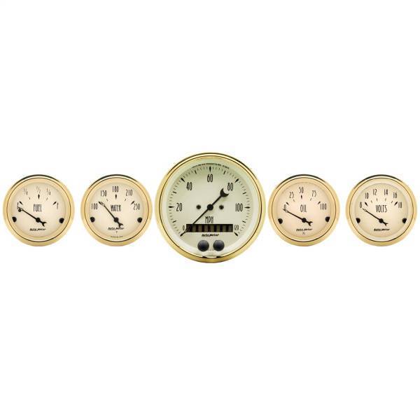 Autometer - AutoMeter GAUGE KIT 5 PC. 3 3/8in./2 1/16in. GPS SPEEDOMETER GOLDEN OLDIES - 1550