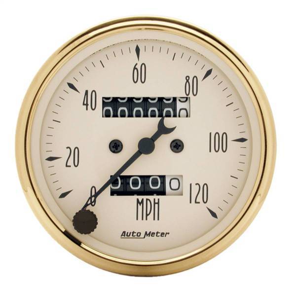 Autometer - AutoMeter GAUGE SPEEDOMETER 3 1/8in. 120MPH MECHANICAL GOLDEN OLDIES - 1593