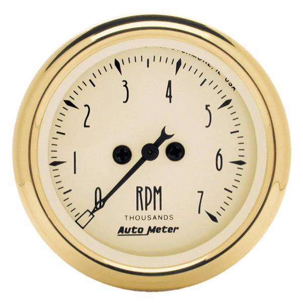 Autometer - AutoMeter GAUGE TACHOMETER 2 1/16in. 7K RPM IN-DASH GOLDEN OLDIES - 1594
