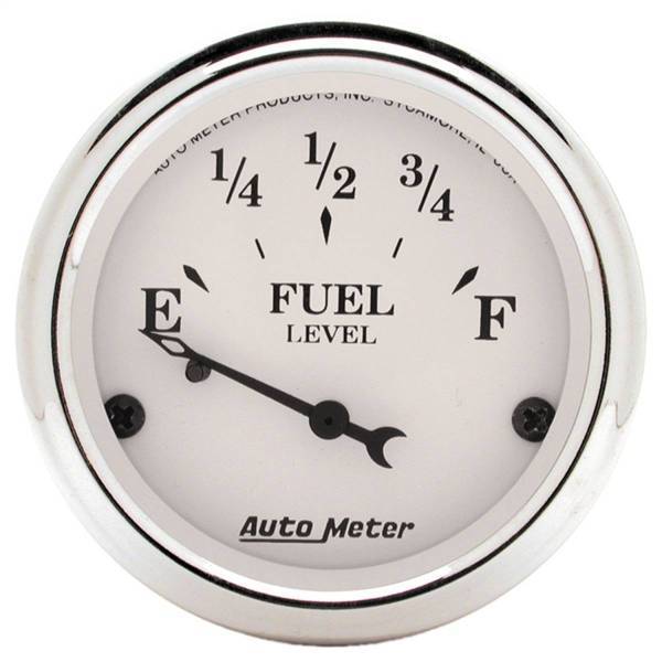Autometer - AutoMeter GAUGE FUEL LEVEL 2 1/16in. 0OE TO 90OF ELEC OLD TYME WHITE - 1604