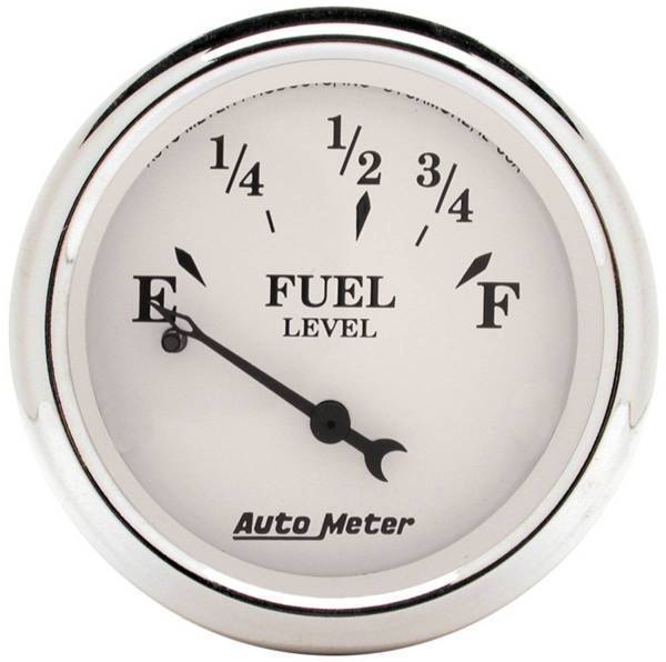 Autometer - AutoMeter GAUGE FUEL LEVEL 2 1/16in. 0OE TO 30OF ELEC OLD TYME WHITE - 1607