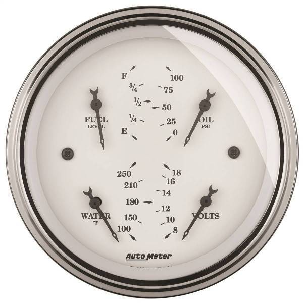 Autometer - AutoMeter GAUGE QUAD 3 3/8in. 0OE-90OF ELEC OLD TYME WHITE - 1614