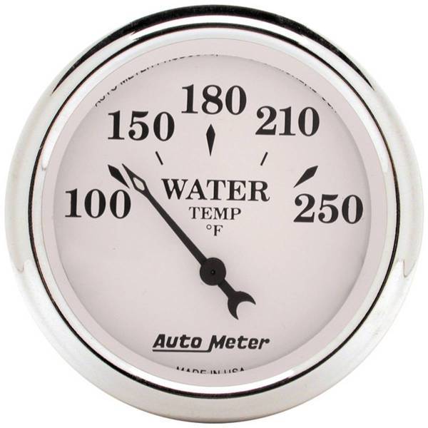 Autometer - AutoMeter GAUGE WATER TEMP 2 1/16in. 250deg.F ELEC OLD TYME WHITE - 1638
