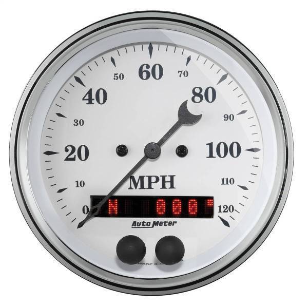 Autometer - AutoMeter GAUGE SPEEDOMETER 3 3/8in. 120MPH GPS OLD TYME WHITE - 1649