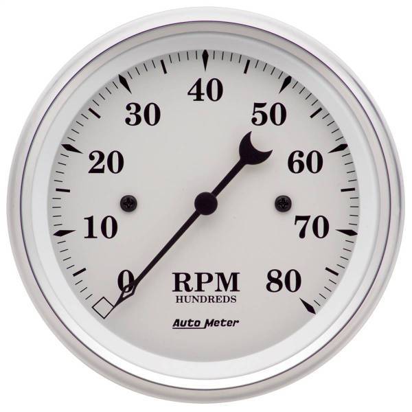 Autometer - AutoMeter GAUGE TACHOMETER 3 3/8in. 8K RPM IN-DASH OLD TYME WHITE - 1690