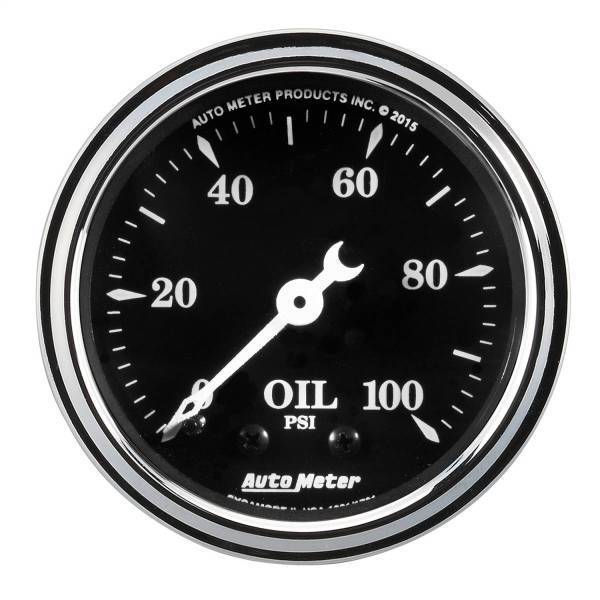Autometer - AutoMeter GAUGE OIL PRESS 2 1/16in. 100PSI MECH OLD TYME BLACK - 1721