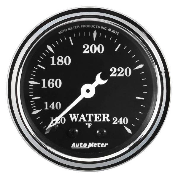 Autometer - AutoMeter GAUGE WATER TEMP 2 1/16in. 120-240deg.F MECH OLD TYME BLACK - 1733