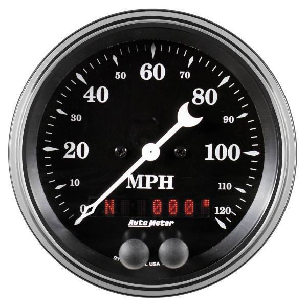 Autometer - AutoMeter GAUGE SPEEDOMETER 3 3/8in. 120MPH GPS OLD TYME BLACK - 1749