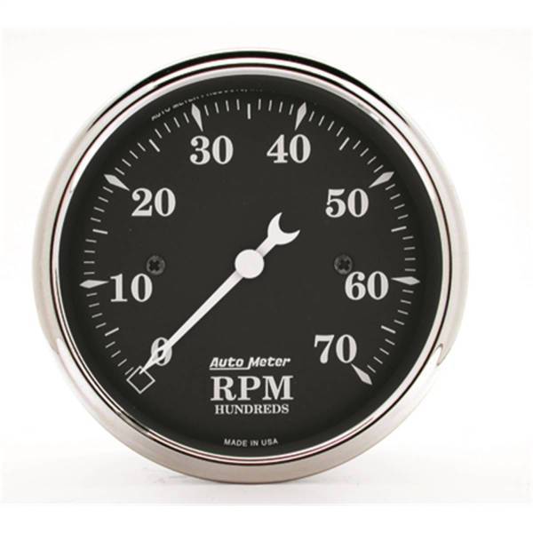 Autometer - AutoMeter GAUGE TACHOMETER 3 1/8in. 7K RPM IN-DASH OLD TYME BLACK - 1798