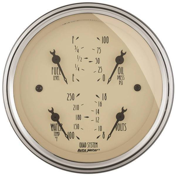 Autometer - AutoMeter GAUGE QUAD 3 3/8in. 240OE-33OF ELEC ANTIQUE BEIGE - 1812