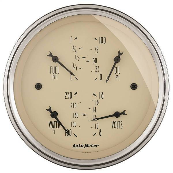 Autometer - AutoMeter GAUGE QUAD 3 3/8in. 0OE-90OF ELEC ANTIQUE BEIGE - 1814