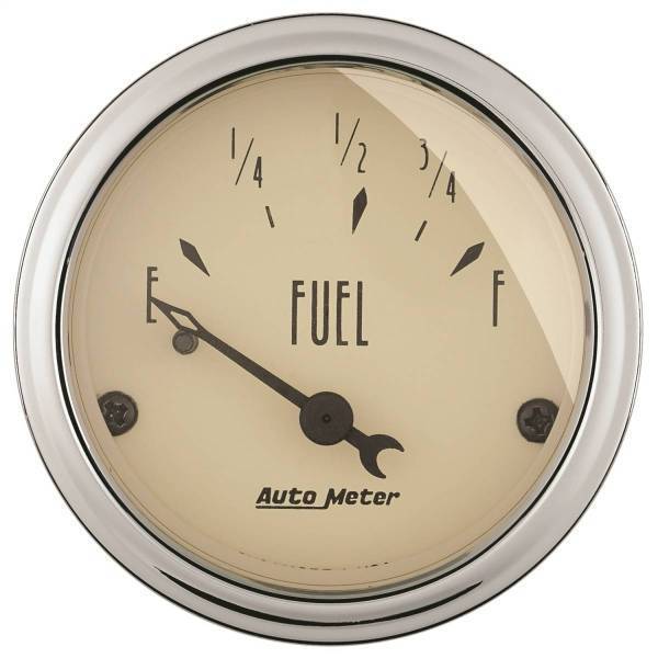 Autometer - AutoMeter GAUGE FUEL LEVEL 2 1/16in. 73OE TO 10OF ELEC ANTIQUE BEIGE - 1816