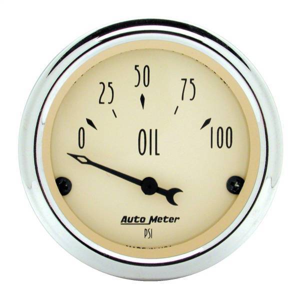 Autometer - AutoMeter GAUGE OIL PRESS 2 1/16in. 100PSI ELEC ANTIQUE BEIGE - 1827
