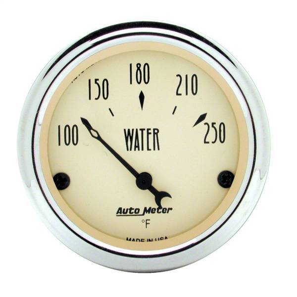 Autometer - AutoMeter GAUGE WATER TEMP 2 1/16in. 250deg.F ELEC ANTIQUE BEIGE - 1837